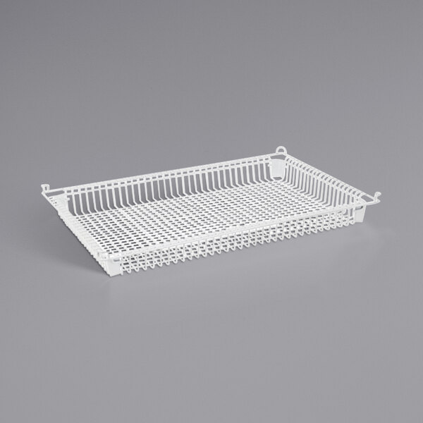 A white wire basket for Bay Carts.
