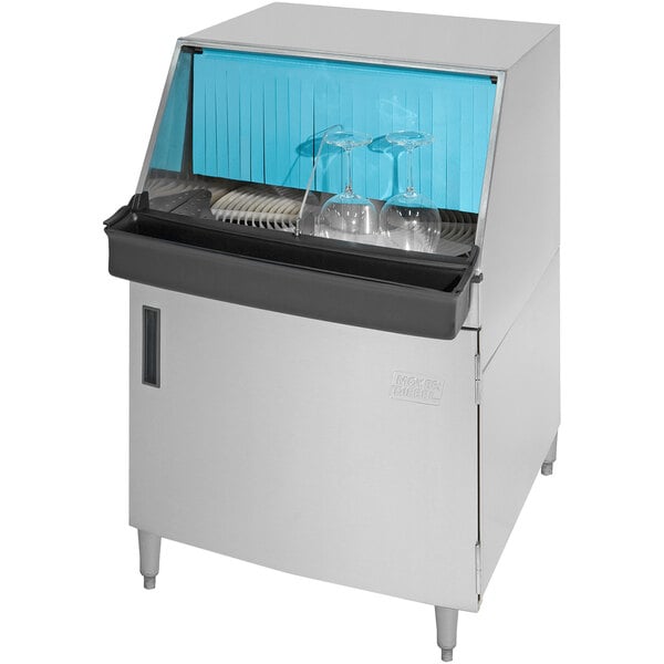 A Moyer Diebel rotary glasswasher with glasses inside.