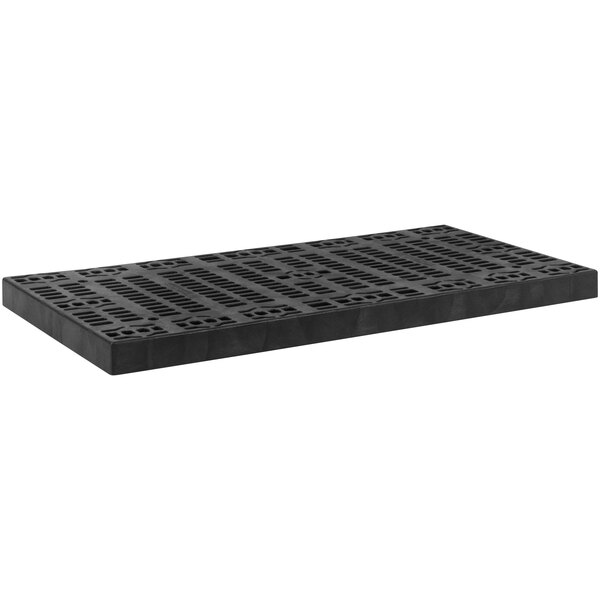 A black rectangular SPC Industrial Add-A-Level work platform base with holes.
