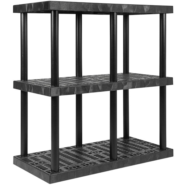 SPC Industrial DuraShelf 48" x 24" x 51" Plastic Grid Top 3Shelf