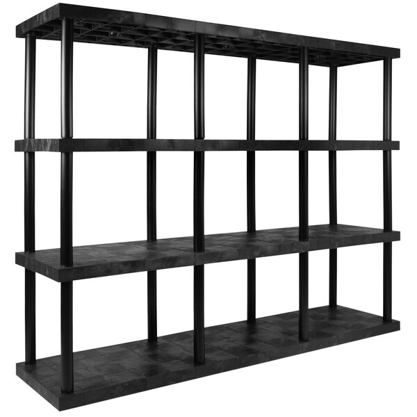 SPC Industrial DuraShelf 96" x 24" x 75" Plastic Solid Top 4Shelf System ST9624x4