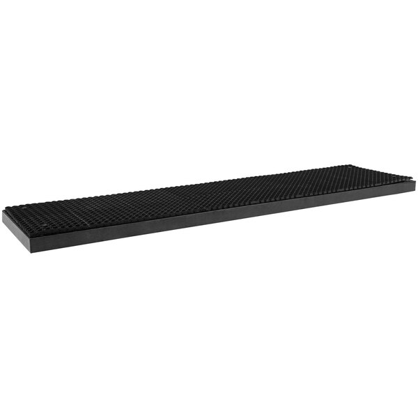 SPC Industrial Add-A-Level 96" x 24" Anti-Fatigue Work Platform Matting, a black rectangular object with black rubber padding.