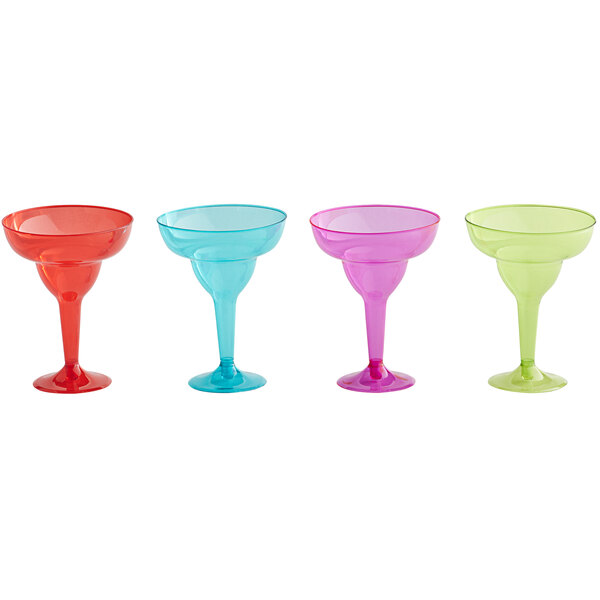 Amscan 11 oz. Plastic Fiesta Margarita Glasses 120/Pack