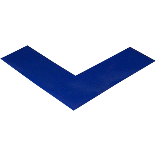 A blue angle made of Mighty Line Safety Tape with a white background.