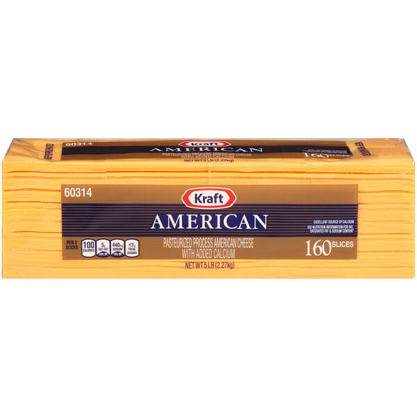 A package of Kraft yellow American cheese slices.