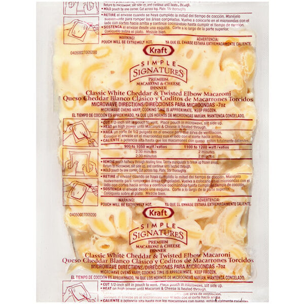 A white package of Kraft White Cheddar Macaroni and Cheese.