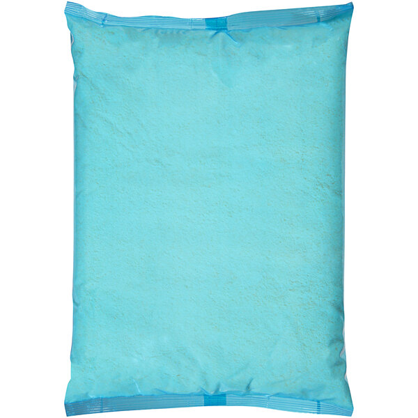 A blue plastic bag of Kraft Grated Fresh Parmesan Cheese with a white background.