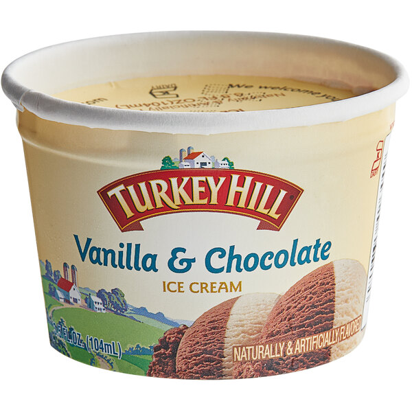 Turkey Hill Chocolate and Vanilla Ice Cream Cup 3.5 oz. 24/Case