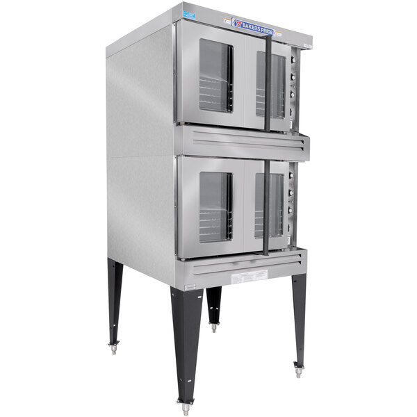 Bakers Pride BPCV-G2 Restaurant Series Natural Gas Bakery Depth Double Deck Full Size Convection Oven - 180,000 BTU