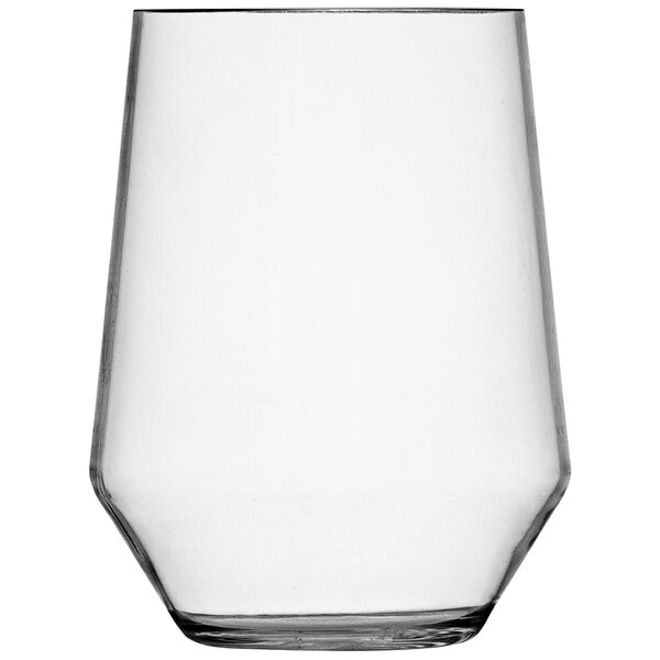 A clear Fortessa Sole plastic stemless wine glass.