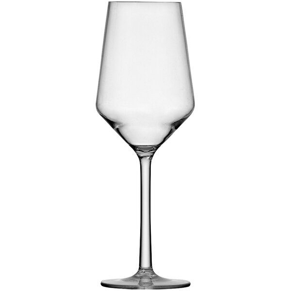 A clear Fortessa Sole Tritan plastic wine glass.