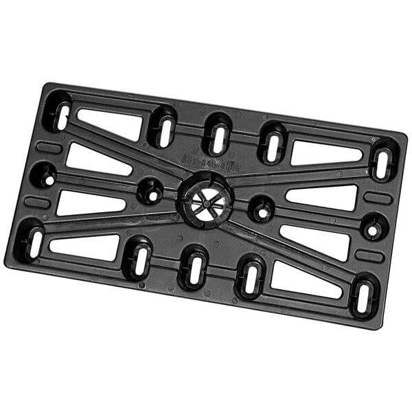 A black plastic Valley Craft mini pallet with holes.