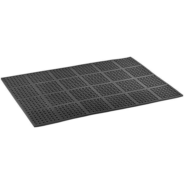 Choice 39" x 58 1/2" Black Rubber Straight Edge AntiFatigue Floor Mat