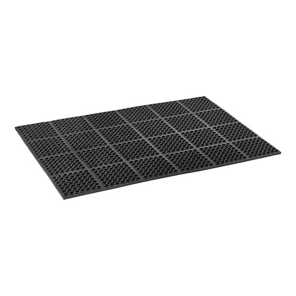 Choice 39 x 58 1/2 Black Rubber Straight Edge Anti-Fatigue Floor Mat -  7/8 Thick