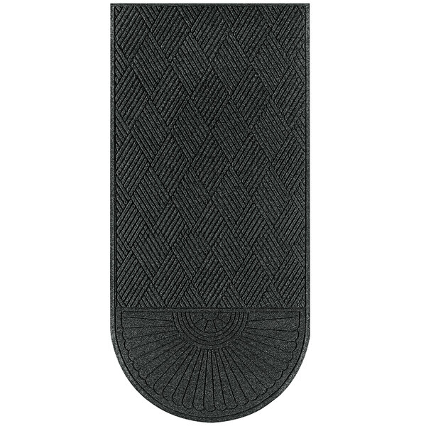A black rectangular WaterHog mat with a diamond design.
