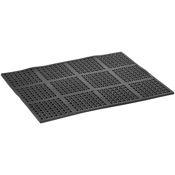 Choice 29" x 39" Black Rubber Straight Edge AntiFatigue Floor Mat 7/8" Thick