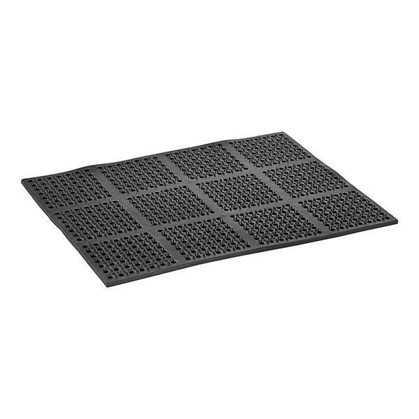 Choice 29" x 39" Black Rubber Straight Edge AntiFatigue Floor Mat 7/