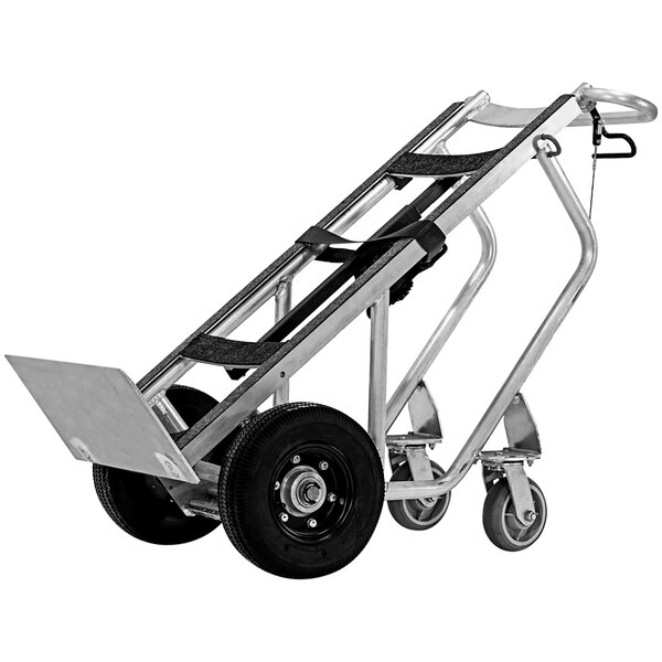 A silver metal Valley Craft hand truck with black wheels.