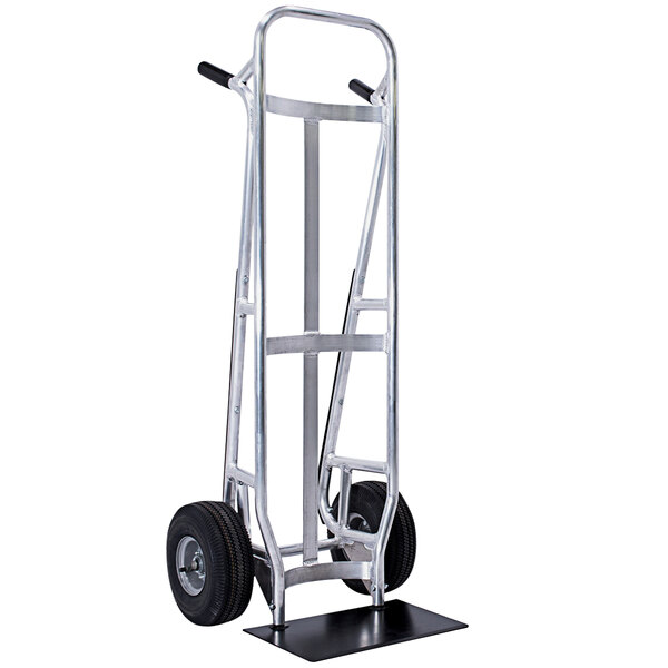 A silver Valley Craft hand truck with a curved back and wheels.