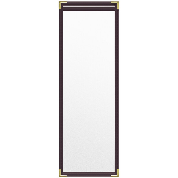 A rectangular object with a white surface and a gold border.