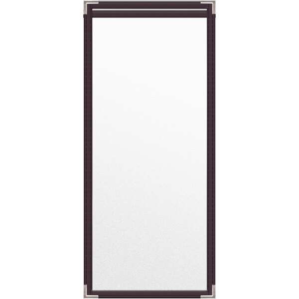 A rectangular white board with a black frame.