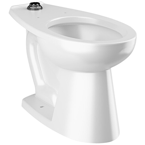 A white Sloan floor-mounted toilet with a seat.