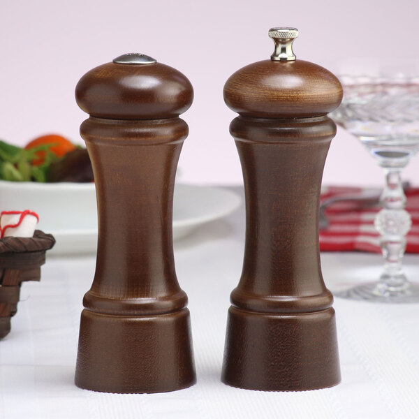 Chef Specialties 10 Pepper Mill & Salt Mill Set - Walnut + Natural