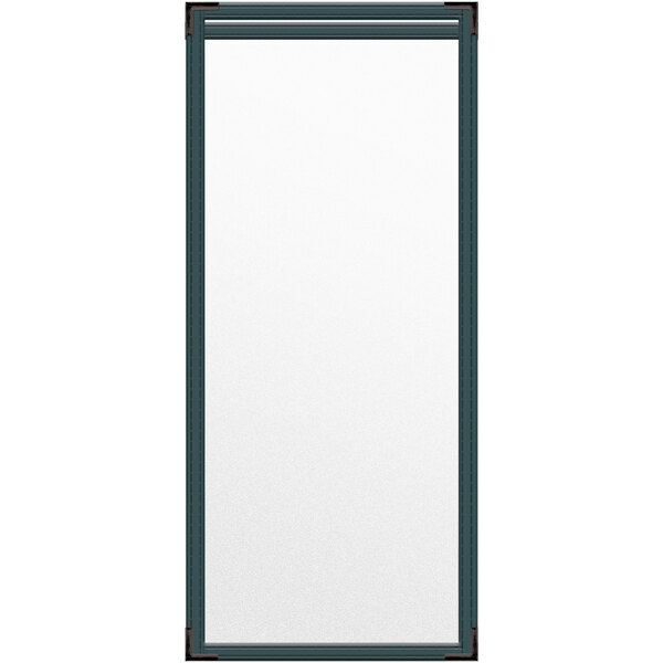 A rectangular white board with a black border.