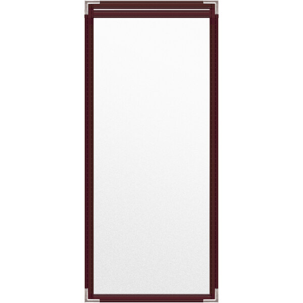 A white rectangular object with a red frame.