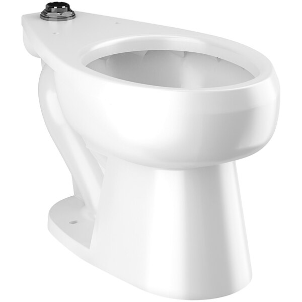 A white Sloan floor-mounted toilet with a silver handle.