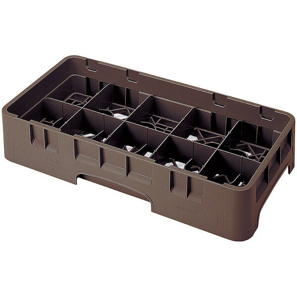 Cambro 10HS800167 Brown Camrack 10 Compartment 8 1/2" Half Size Glass Rack