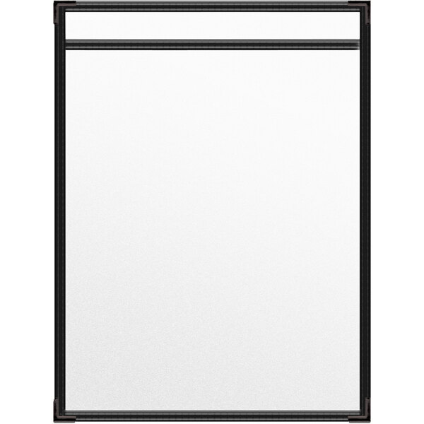 A white rectangular board with a black border.