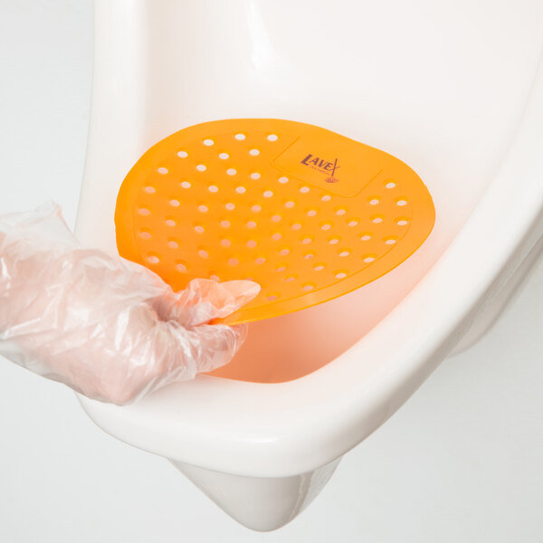 Lavex Janitorial Citrus Scent Deodorized Urinal Screen   - 12/Pack