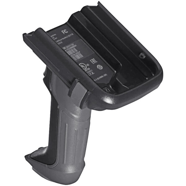 A black Honeywell barcode scanner with a handle.