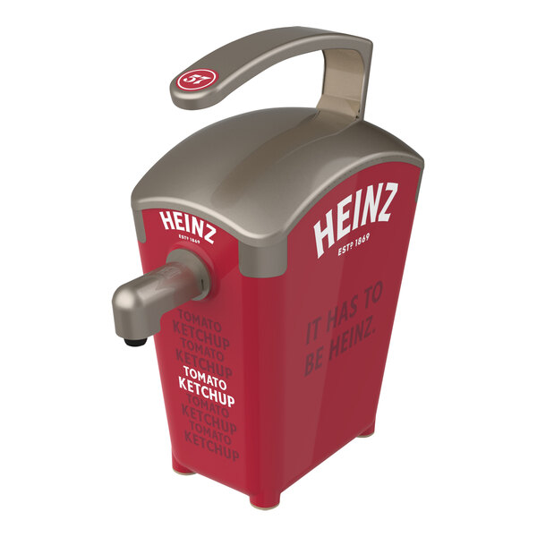 Heinz Keystone 1.5 Gallon Red Plastic Countertop Ketchup Pump Dispenser
