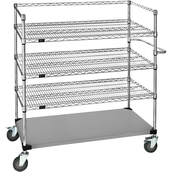Quantum 24" x 60" x 80" Stainless Steel Medical Cart with 3 Wire