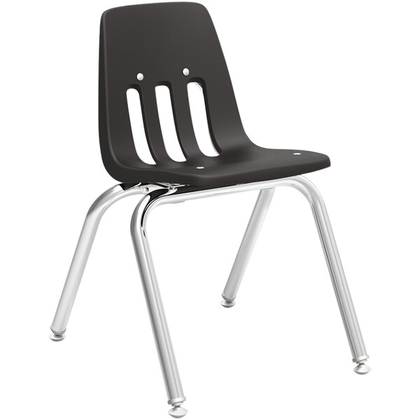 Virco 9000 Series Kindergarten to 2nd Grade Black Classroom Chair with Nylon Glides
