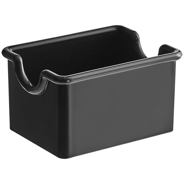 Choice 3-Compartment Black Plastic Square Bar / Coffee Caddy