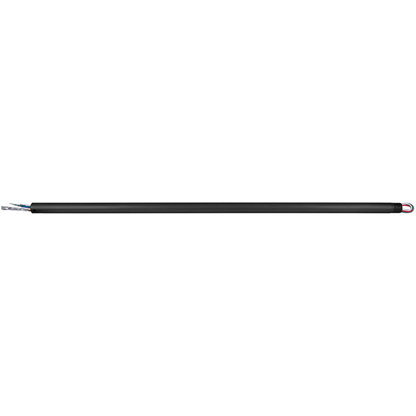 A black rectangular Canarm downrod with white text on a white background.