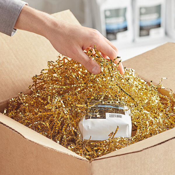 Spring-Fill Gold Metallic Crinkle Cut™ Paper Shred - 10 lb.