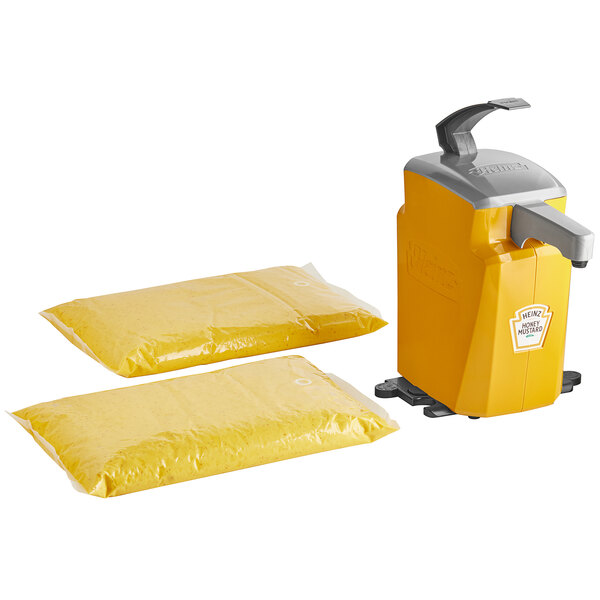 Heinz Keystone 1.5 Gallon Gold Plastic Countertop Pump Dispenser with 2