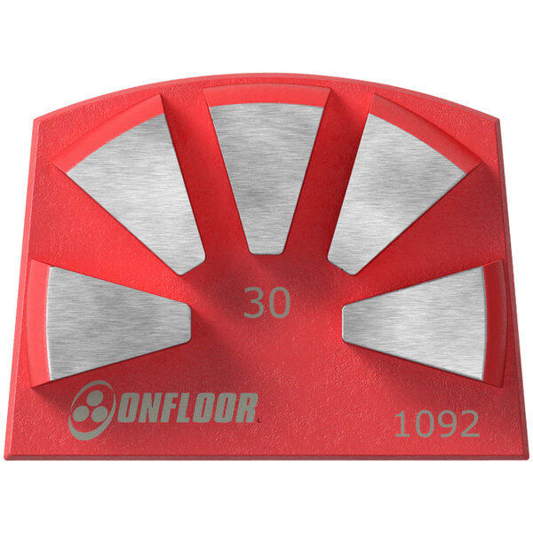 A red and silver Onfloor XT5-SEG diamond quick tool with metal accents.