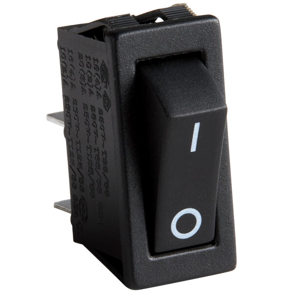 A close-up of a black Master Light switch with the number 1 in white on it.