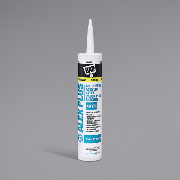 DAP Alex Plus 10.1 oz. White Acrylic Latex Caulk Plus Silicone 70798 18152