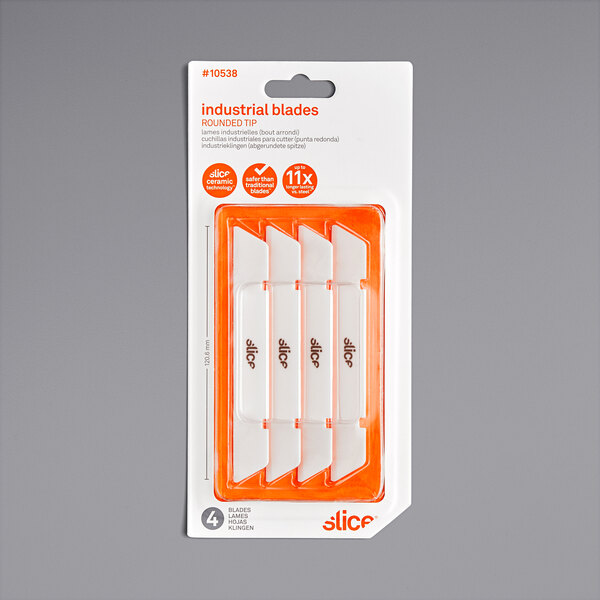 A pack of Slice rounded tip blades for industrial knives.