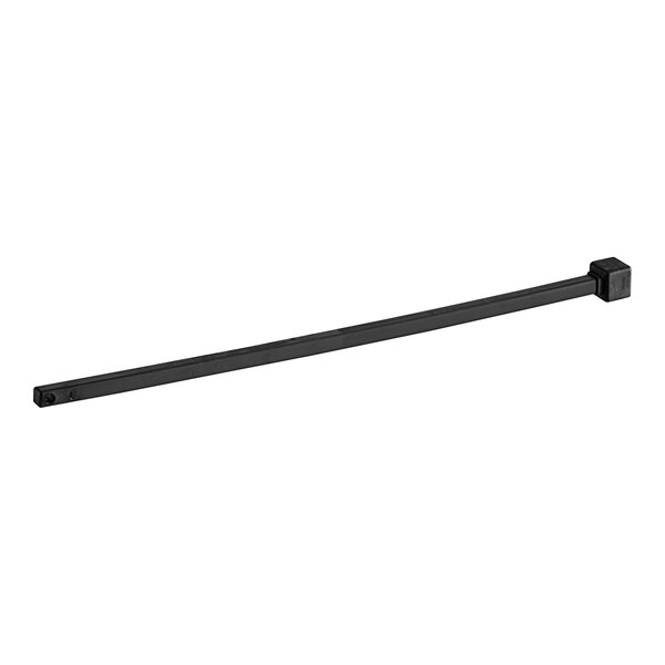 A long black metal rod with a square block on one end.