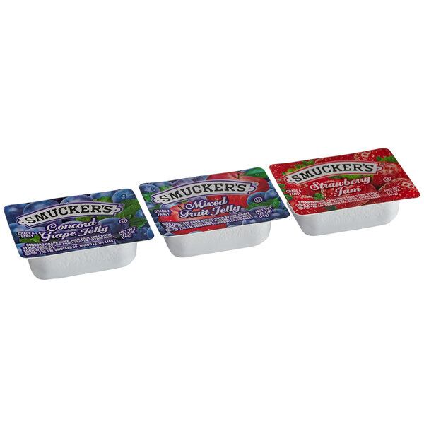 Smucker's Strawberry Jam, Concord Grape & Mixed Fruit Jelly 0.5 oz