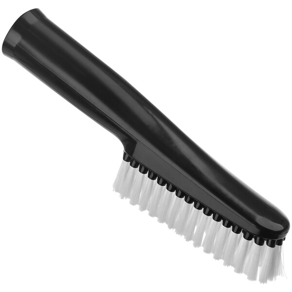 A black Shop-Vac soft bristle brush with white bristles.