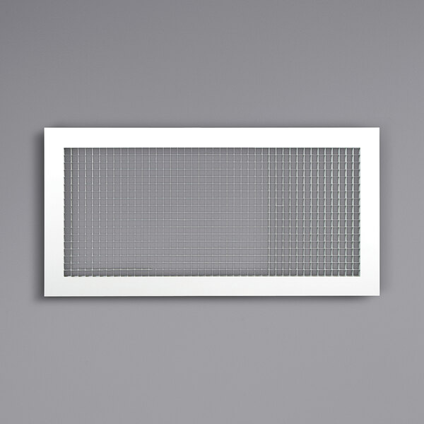 A white rectangular American Louver eggcrate return grille with grids.