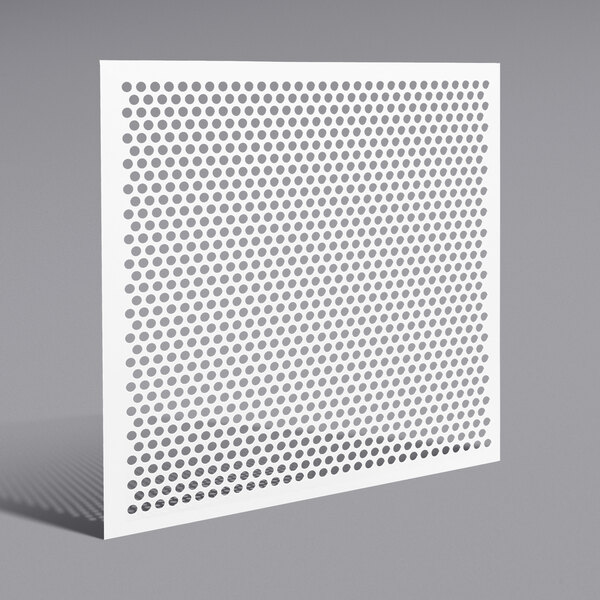 A white plastic panel with perforations.